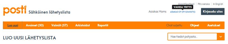 17 9. Muutoshistoria Tapahtuma- ja muutoshistoria-osiossa näytetään lähetyslistaan kohdistuneet tapahtumat.