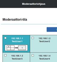 Moderaattorin laite Hallinta Control projektorin from projector web-näytöstä