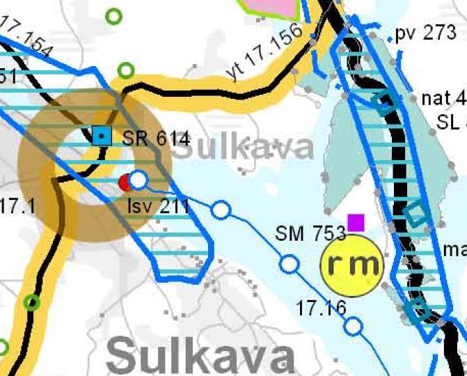 Kuva: Ote maakuntakaavasta. Yleiskaava: Alueilla on voimassa taajamayleiskaava.