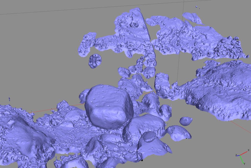 Kuva 3. Agisoft Photoscan ohjelmalla luotu fotogrammetrinen 3D-malli kuppikivestä ja sen ympäristöstä.