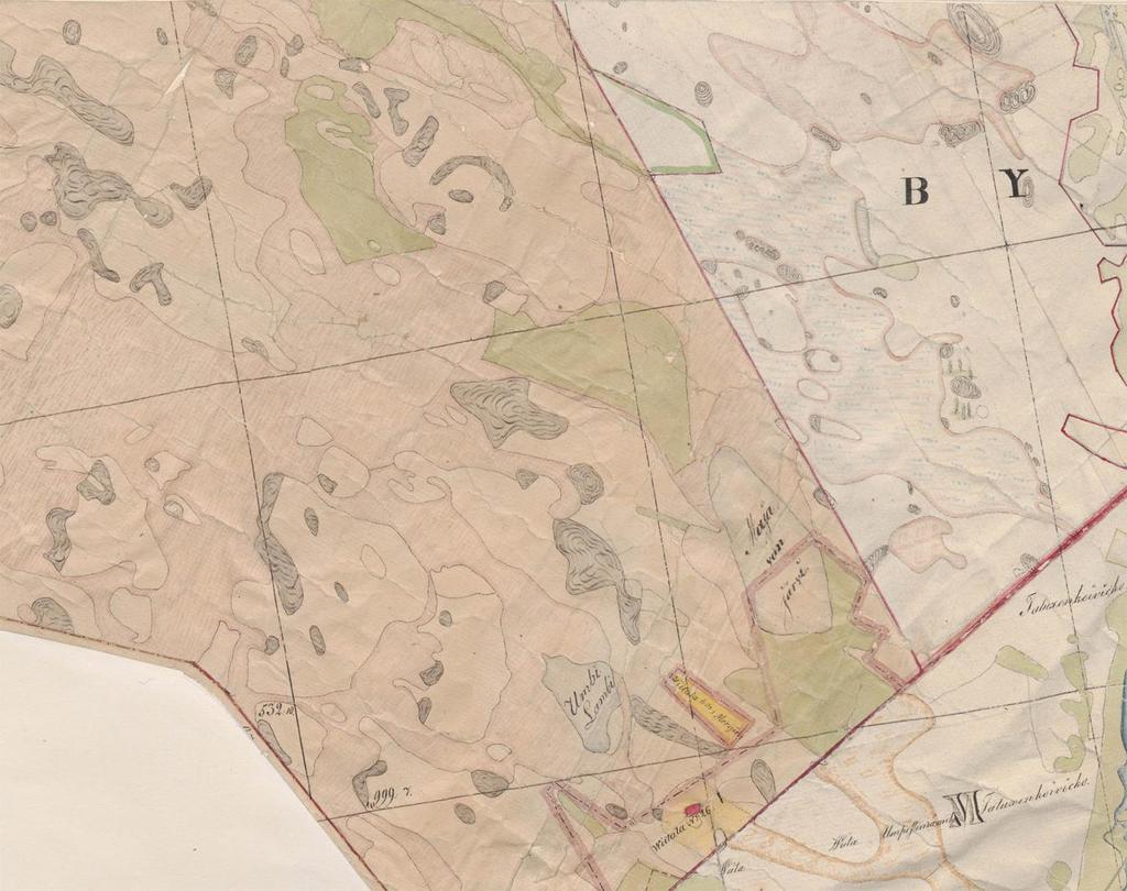 kuid=6181660 Ote vuosien 1954 peruskartoista 243205, 243202 ja 241411 hankealueen pohjoisosasta ja pohjoispuolelta.