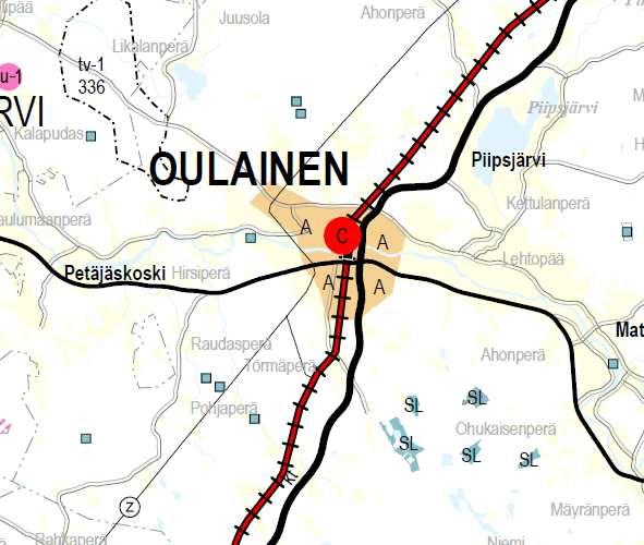 1. vaihemaakuntakaavassa alue on taajamatoimintojen aluetta (A).