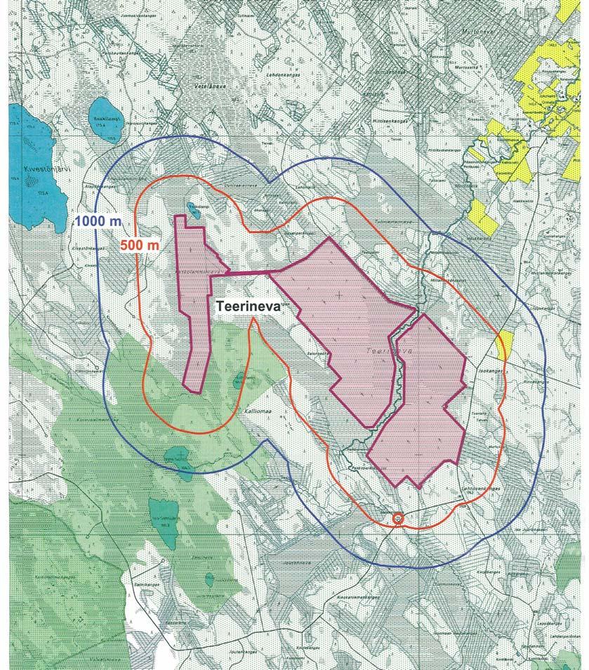 Vapo Oy 16 (37) Teerinevan ympäristö on asumatonta suo- ja metsämaata.