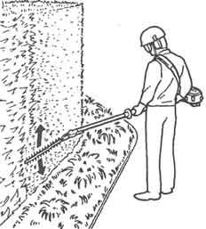 FÖRVARING Vid långvarig förvaring skall följande åtgärder utföras: 1. Avlägsna häcktillsatsen från gräsröjaren. 2.