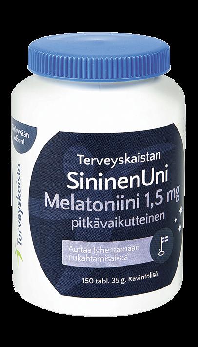 SININEN UNI MELATONIINI 1,5 mg PITKÄVAIKUTTEINEN Nukuitko taas huonosti?