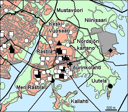 74 Vuosaaren peruspiiri Copyright Helsingin kaupunki, Kaupunkimittausosasto 36 /23 Genimap Oy, Lupa L5475/3 Asukastiheys h/km2 Asuntojen keskikoko m2 Asuntokuntien keskikoko Korkeakoulututkinto 15 1