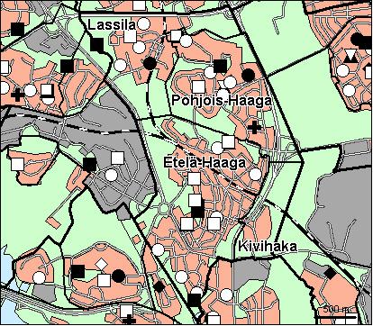 23 Haagan peruspiiri Copyright Helsingin kaupunki, Kaupunkimittausosasto 36 /23 Genimap Oy, Lupa L5475/3 Asukastiheys h/km2 Asuntojen keskikoko m2 Asuntokuntien keskikoko Korkeakoulututkinto 15 1 3,5