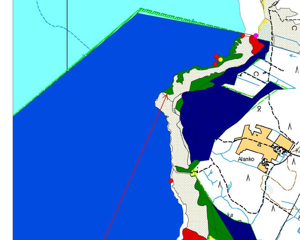 36 Kuva 17. Luontotyyppien sijoittuminen Liminganlahden Natura-alueelle (Metsähallituksen luontotyyppiaineisto v. 2011). Mekaanisen eroosion lieventyminen voi aiheuttaa mm.