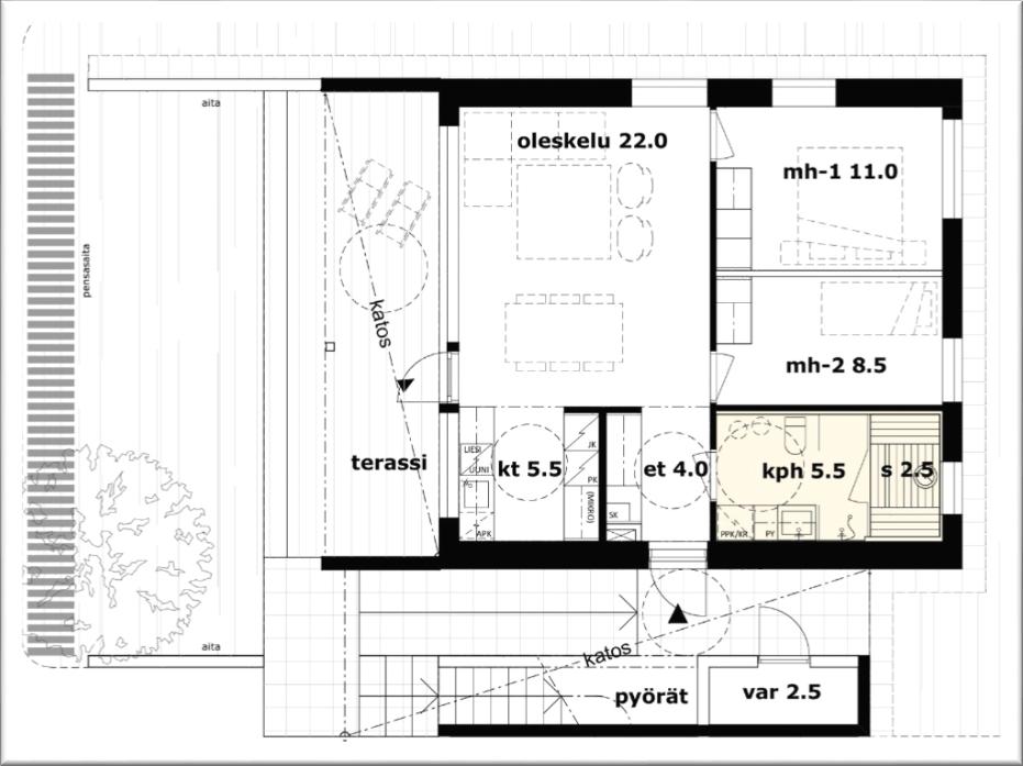 61.5m² 3h+k+s