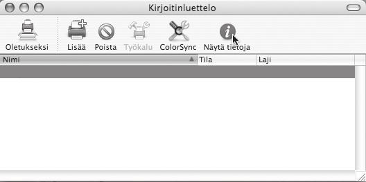 MAC OS X 15 Tulostintietojen näyttäminen. SCxxxxxx SHARP MX-xxxx PPD (2) (1) 16 (1) Napsauta laitteen nimeä. Jos käyttöjärjestelmäsi on Mac OS X v10.5-10.5.8 tai v10.