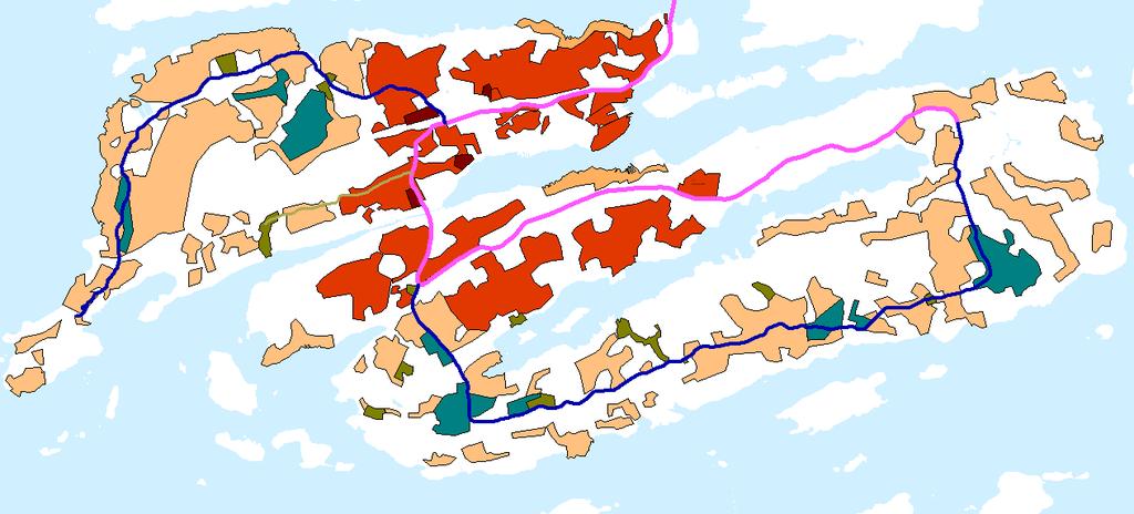 7 Asuinalueet, loma-asuntoalueet Asuntoalueet on osoitettu neljänä aluevaraustyyppinä A, asuntoalue, A-1, asuntoalue ranta-alueella, AP, pientalovaltainen asuntoalue ja AT, kyläalue.