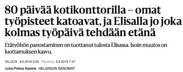 Esimerkki: etätyö Bloom, Liang, Roberts ja Ying, Does working from home work?