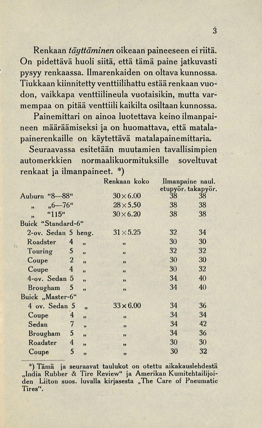 Renkaan täyttäminen oikeaan paineeseen eiriitä. On pidettävä huoli siitä, että tämä paine jatkuvasti pysyy renkaassa. Ilmarenkaiden on oltava kunnossa.