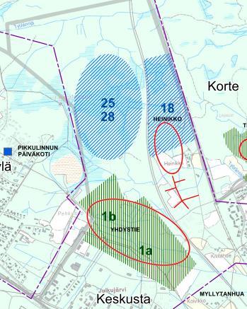 Keskusta muodostuu kolmesta osa-alueesta: Soppeenmäki, Kirkonseutu ja Elovainio. Keskustan eheyttäminen ja tiivistäminen on keskeisin tavoite suunnittelussa ja toteutuksessa pitkälle tulevaisuuteen.