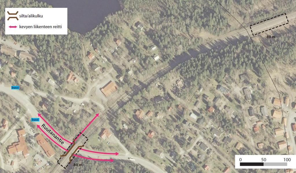 3.2.4 Ruutanan aseman rakentaminen Ruutanan uusi asema tulisi kaksiraiteiselle Tampere Orivesi-rataosuudelle. Ratateknisen tarkastelun perusteella asemalle on kaksi vaihtoehtoista sijaintia (kuva 13).