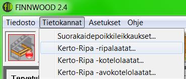1.4 Muut päävalikon toiminnot FINNWOOD 2.