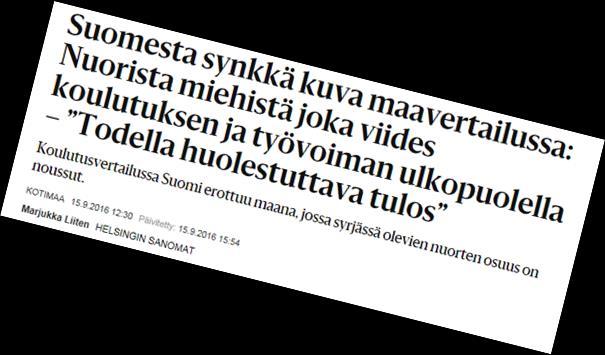 Huono-osaisuus on suhteellisen pysyvää Nuorisotyöttömyys, pitkäaikainen toimeentulotuki, koulutuksen ulkopuolelle jääneet, (%, keskiarvo) 1991_1995 1996_2000 2001_2005 2006_2010 2011_2015 2015