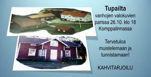 Revonlahden kotikyläyhdistys oman kylän parhaaksi Jouluvalojen sytytystapahtuman suunnittelupalaveri kotiseututalolla ti. 10.10. klo 18.