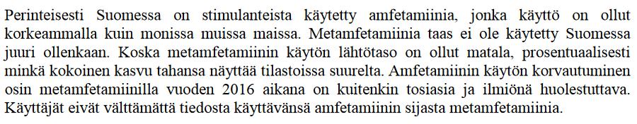 Tilanne Suomessa: amfetamiini 5.10.