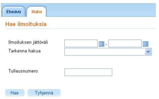 Tällä sivulla näkyvät ilmoituksen käsittelyhistoria ja tullin laatimat asiakirjat. Käsittelyhistoria Ilmoituksen käsittelyn vaiheet ja päivämäärät.