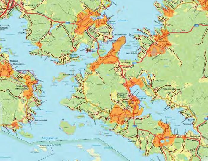 1 2 3 Kartalla 1:100 000, on esitetty seuraavilla sivuilla olevien karttaotteiden, 1:20 000, sijainnit Vanhan Oriveden eteläosassa.