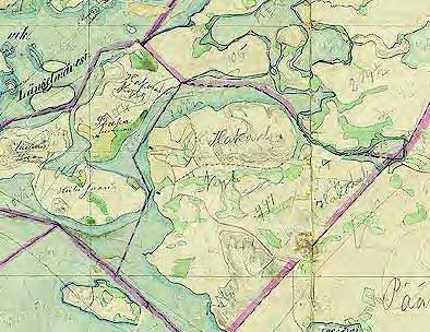 OTE: LÄNGELMÄEN KUNTA Längelmäen kulttuurimaisemaselvitys- aineisto, Arkkitehtitoimisto MARS, 2005 LÄNGELMÄEN KIRKONKYLÄ 1. Senaatinkartta 1864: Peltoja on erittäin vähän.