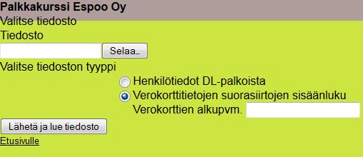 Tällöin voit tuoda henkilötiedot DL-palkoista Fivaldiin.