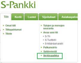 3 Nordea Nordean verkkopankissa verkkopalkkalaskelma löytyy päivittäisistä raha-asioista. Täältä valitaan Tilit ja Verkkopalkka.
