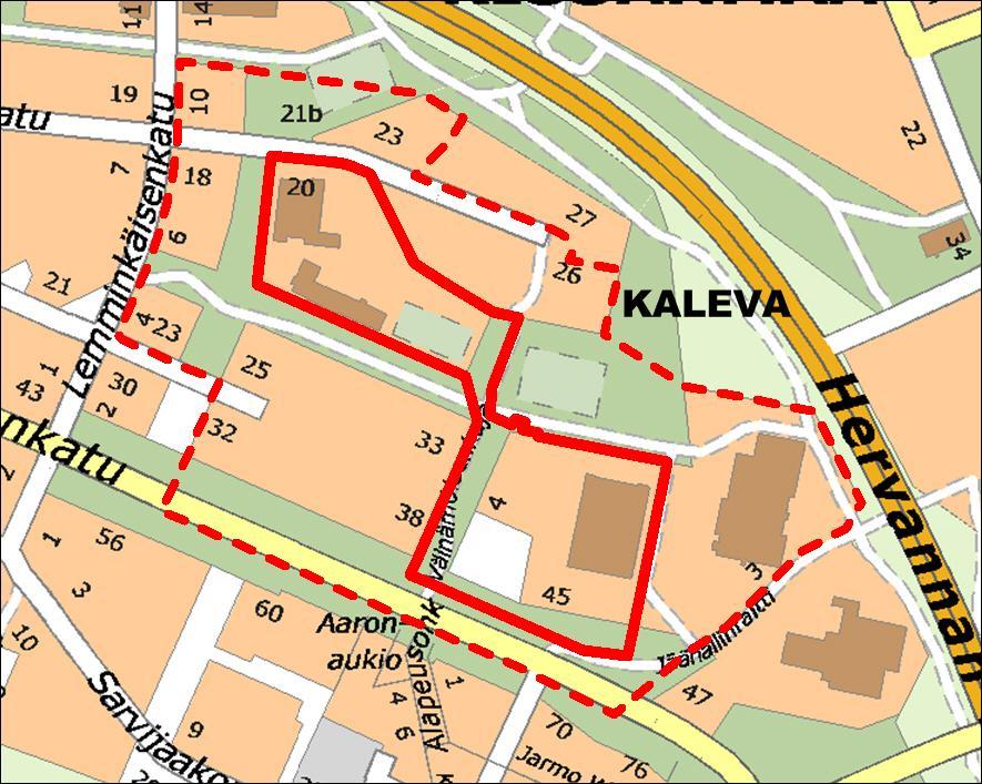 Kaleva, Pellervon koulun ja Tredun tontit. Pellervonkatu 20 ja Sammonkatu 45. Katu- ja virkistysaluetta, käyttötarkoituksen muutos ja rakennusoikeuden lisääminen. Asemakaava nro 8297.