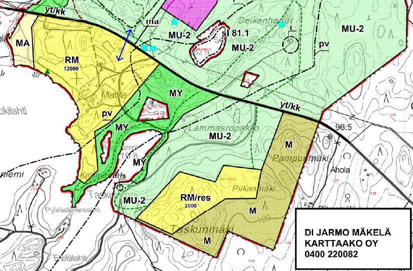 MÄNTYHARJUN KUNTA, WHD GÅRDIN RANTA-ASEMAKAAVA, OSALLISTUMIS- JA ARVIOINTISUUNNITELMA 5 Ote rantaosayleiskaavan muutoksesta ja laajennuksesta (hyväksytty kvalt 6.2.