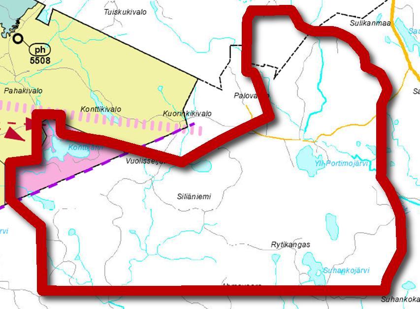 Pieneltä osin alue on osoitettu maa- ja metsätalousvaltaisen alueen merkinnällä M. Lisäksi alue kuuluu kaivostoiminnan kehittämisen vyöhykkeeseen.