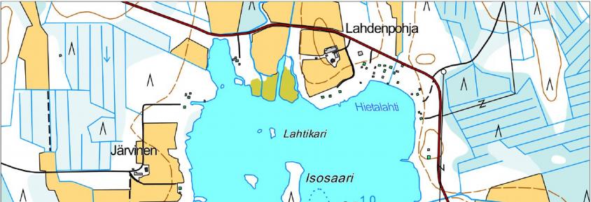 Kuva 17. Saarijärven Nordic-verkkokalastuspaikkojen 1 6 sijainti vuosina 214, 215 ja 217. 6.2 Tulokset ja tulosten tarkastelu Saaliissa oli ahventa, lahnaa, särkeä, haukea ja kiiskeä kaikkina vuosina (taulukot 3 ja 4).