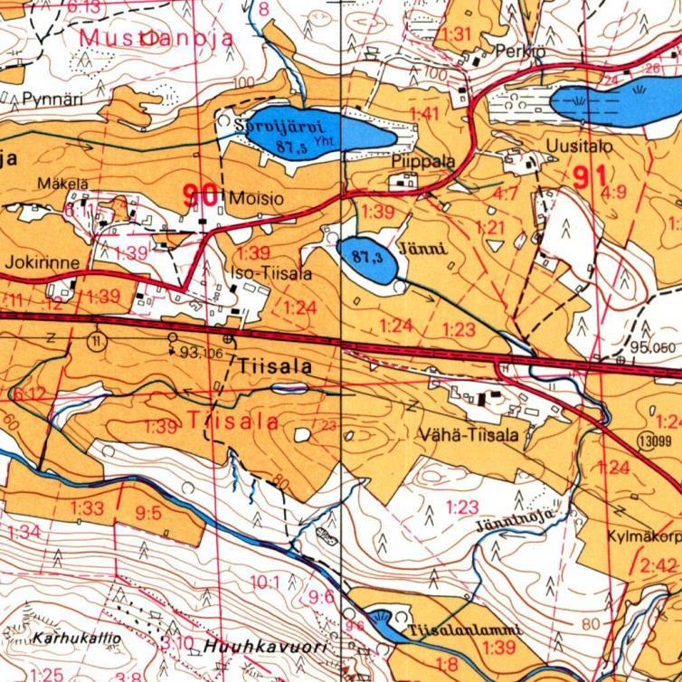 peruskartoista, Iso-Tiisalan ja