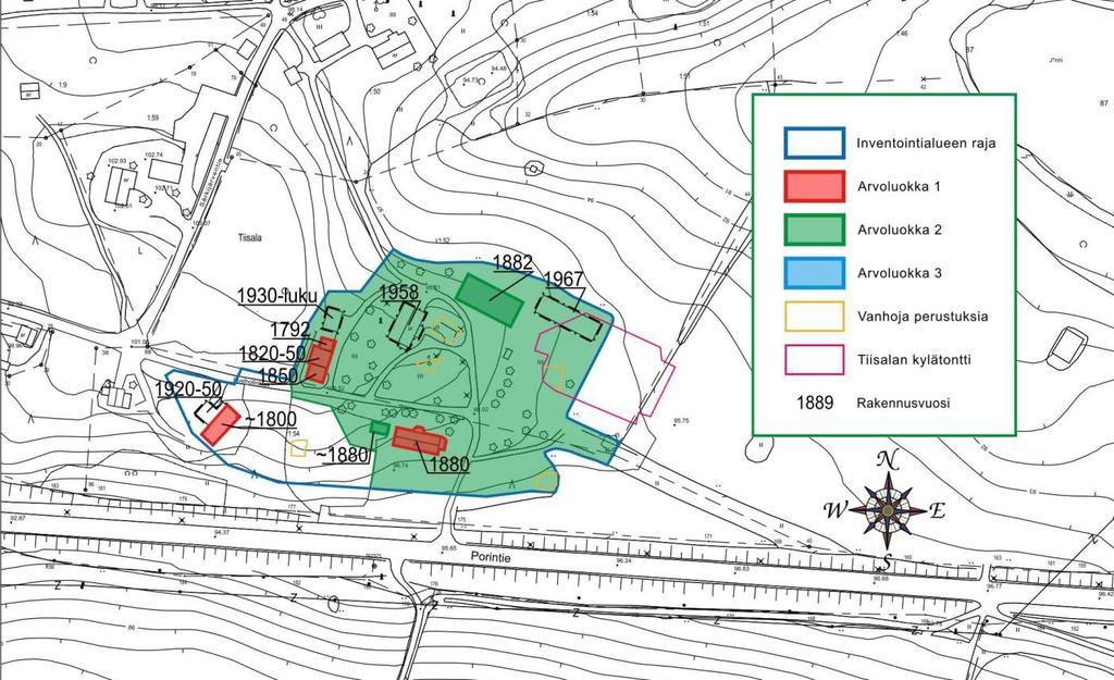 3.3 Kohde inventointi Iso-Tiisalan asemapiirros ja