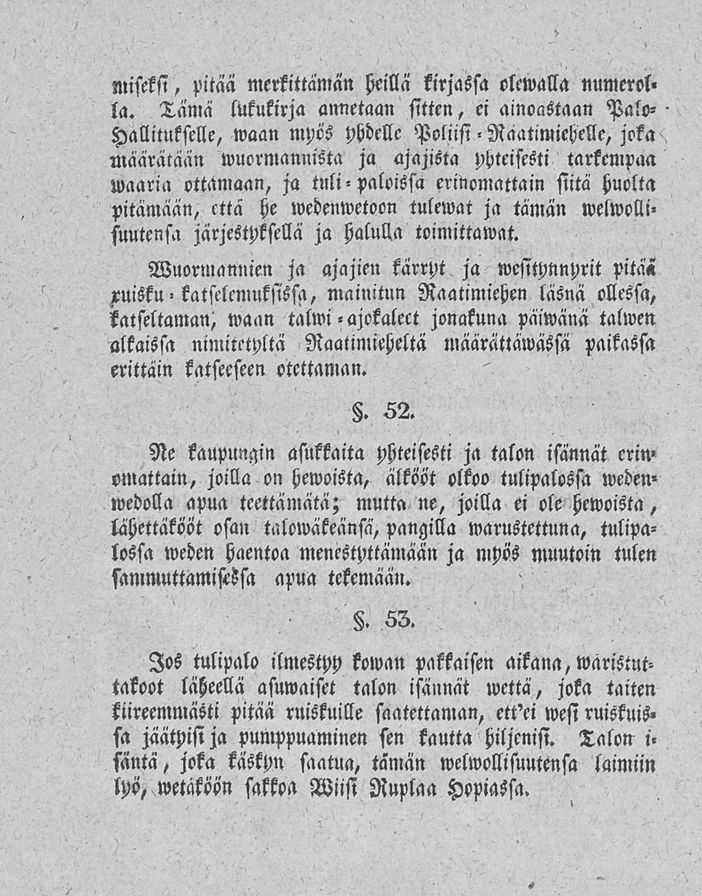 miseksi, pitää merkittämän heillä kirjassa olcwalla numerot» la.