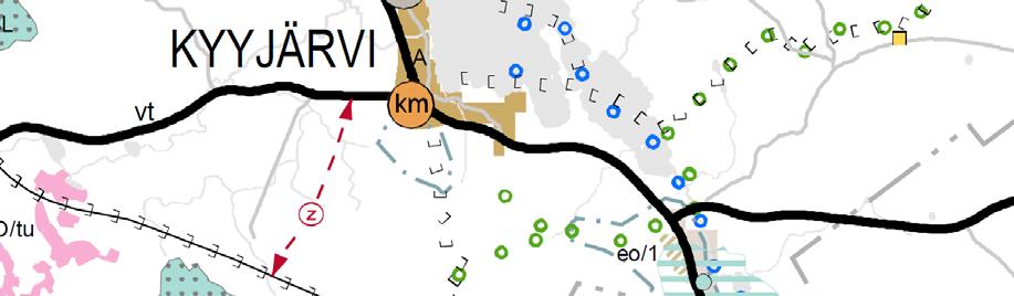 4 (12) Kuva 3 Ote Keski-Suomen maakuntakaavasta. Suunnittelualue on osoitettu likimääräisesti punaisella rajauksella ja nuolella kartalla.