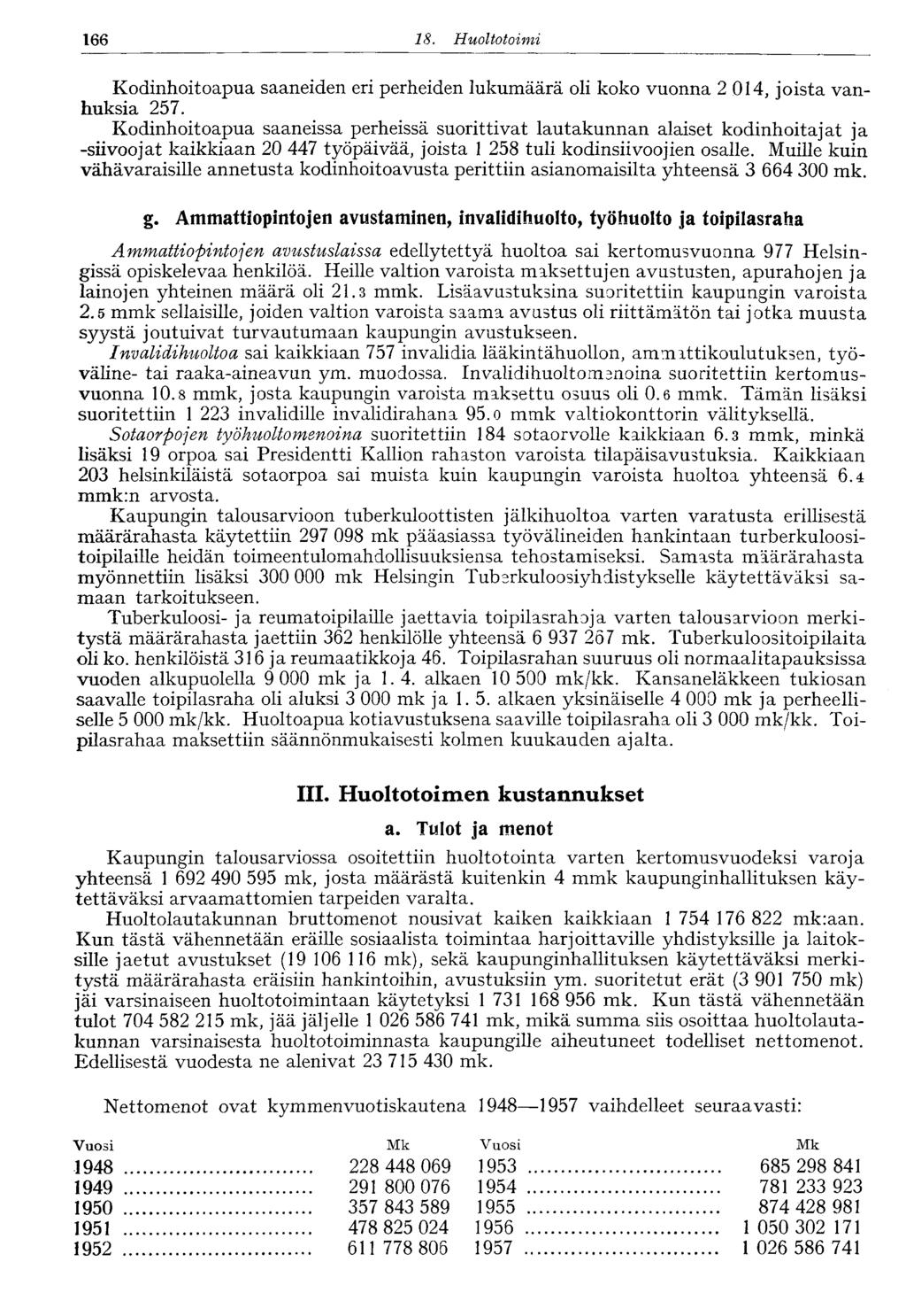 166 18. Huoltotoimi Kodinhoitoapua saaneiden eri perheiden lukumäärä oli koko vuonna 2 014, joista vanhuksia 257.