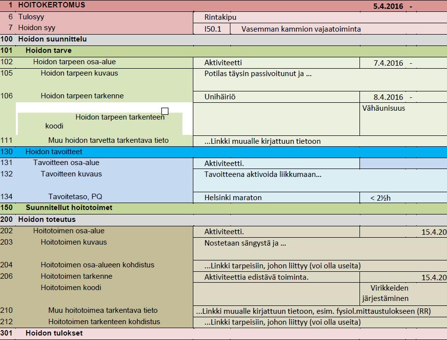 Tietorakennemalli THL KAYRA-työryhmä 2013-2016, Kansallisesti yhdenmukaisten rakenteisten