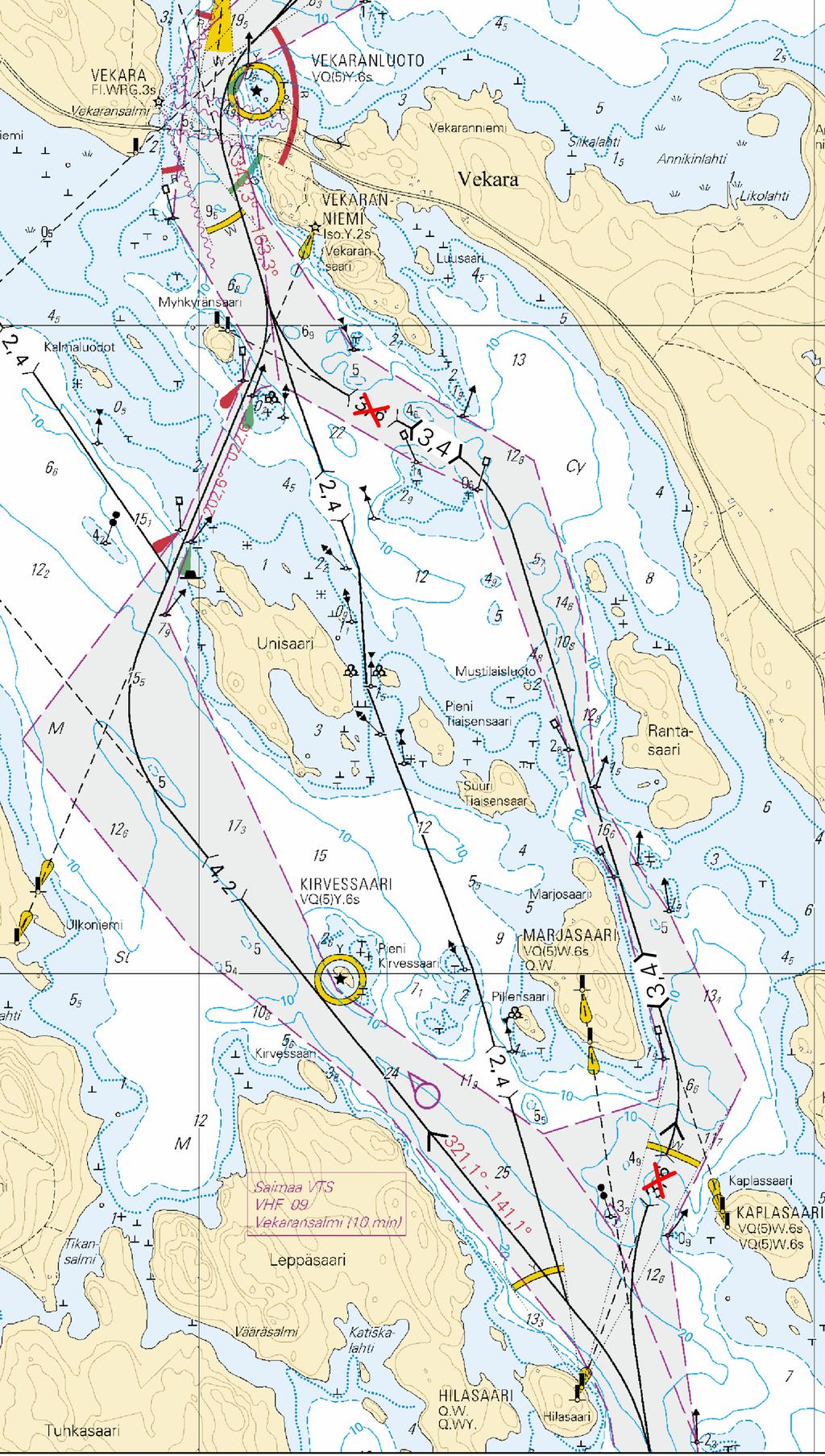 Kuva viitteeksi, karttaotteet ei merikartan mittakaavassa / Bild för referens, kortutdrag inte i sjökortets skala / Image for reference, chart extracts not to scale of chart ( FTA,