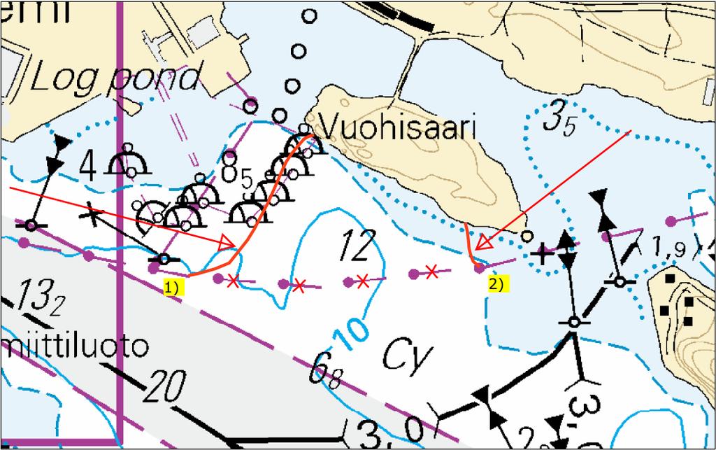 3) 61 51.326 N 28 55.854 E 3) Poista väliltä - Stryk mellan - Delete between: 1) 61 51.274 N 28 55.272 E 2) 61 51.281 N 28 55.