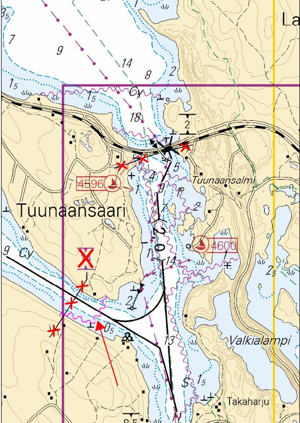 Lisää Inför Add Seuraavien pisteiden välille: Mellan följande positioner: Between the following positions: (1) 61 47.600'N 29 17.225'E (2) 61 47.576'N 29 17.447'E (3) 61 47.655'N 29 17.