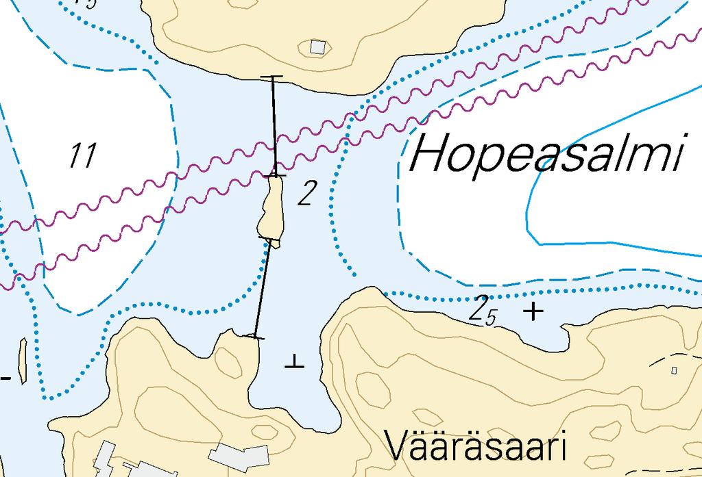 Two bridges in Hopeasalmi in Savonlinna are missing from the new edition of Chart Folio L (for sale on 19 June 2012).