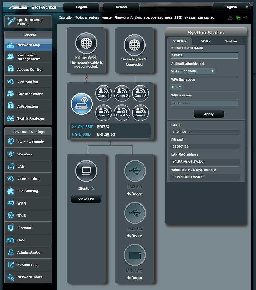 3.1.3 USB-laitteen valvonta ASUS BRT-AC828:ssa on USB 2.0 -portti USB-laitteiden tai USBtulostimen tiedostojen ja tulostimen asiakaslaitteiden kanssa verkossasi.