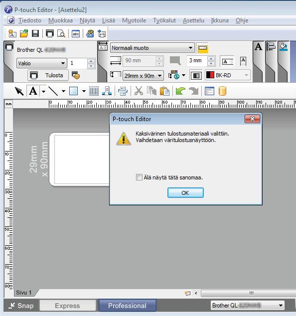 P-touch Editorin käyttäminen 3 Napsauta