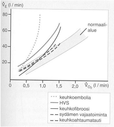 Virtaustilavuussilmukat rasituksessa Sovijärvi 2003 Sovijärvi 2003 Uloshengityksen virtausrajoitus rasituksessa: