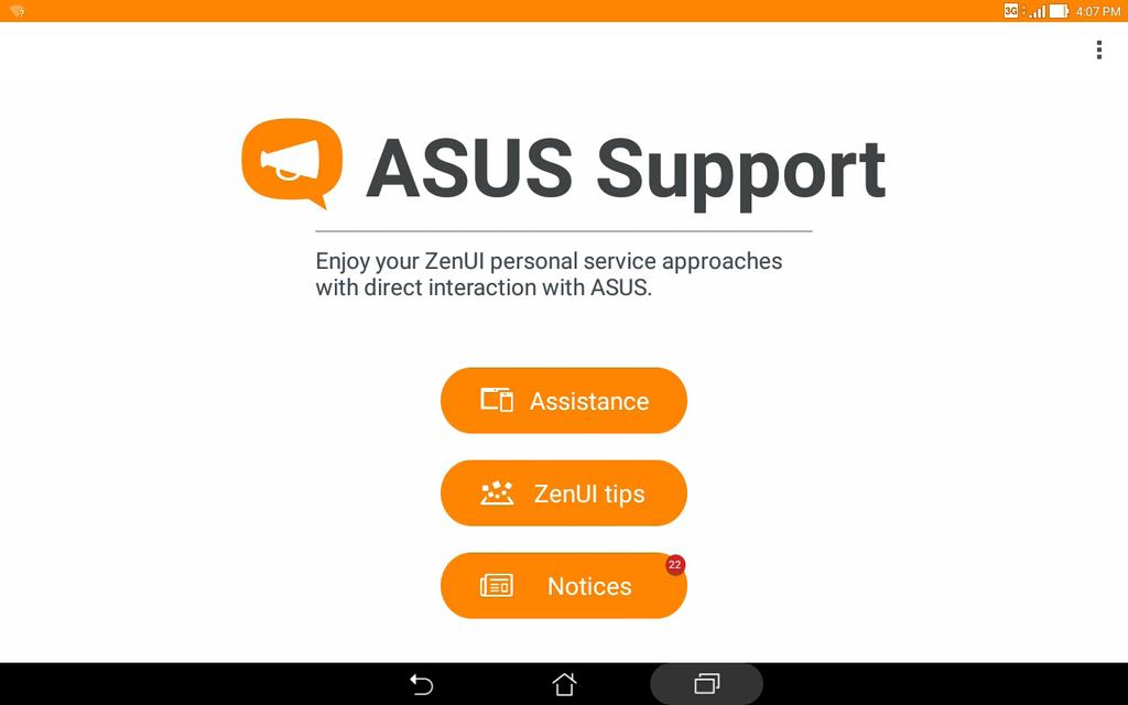 ASUS-tuki Voit etsiä vastauksia usein kysytyistä kysymyksistä tai olla suoraan yhteydessä muihin Zen UI -käyttäjiin, jotta saisit ja voisit jakaa ratkaisuita ZenUI 2.0 -sovelluksien ongelmiin.