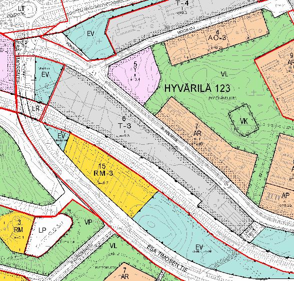 4 Asemakaava Hyvärilän 123 kaupunginosassa on