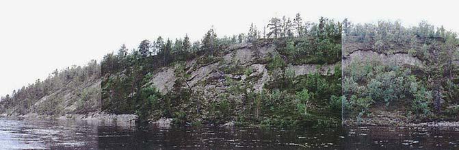 Törmän alaosa koostuu pyöreistä kivistä. Maalajeja ovat hiekka ja sora.