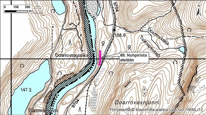 4.68 Nuhpirista etelään Kuva 229. Nuhpirista etelään, Suomi. Kohde sijaitsee Suomessa pari sataa metriä ylävirtaan Nuhppirjohkan suulta (Kuva 229).