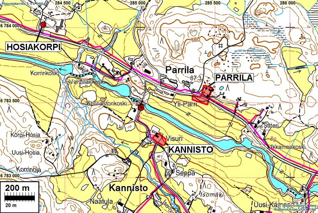 16 Sijainti: Huomiot: Paikka sijaitsee Punkalaitumen kirkosta 4,79 km länteen, joen eteläpuolella. Kolmen talon kylä 1646 kartalla ja kolme taloa edelleen 1780-l isojakokartalla.